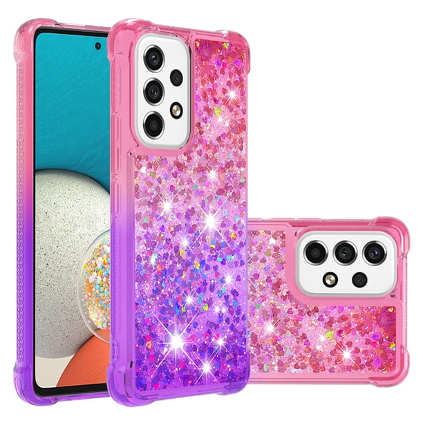Funda para Samsung Galaxy A53 5G Transparente con Brillos Carcasa Protectora Antigolpes con Glitter Brillante