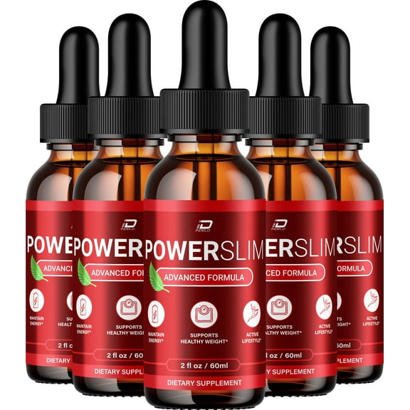 Powerslim Liquid Drops – Power slim Natural Blend Healthy Organic Support, 5 Pack, 5 Month Supply