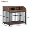 thumbnail image 2 of GO 44'' Heavy Duty Large Dog Crate Furniture for Large Medium Dog with Lockable Wheels, Wooden Dog Crate Dog Kennel, End Table Crate with Double layer storage, Brown, 2 of 14