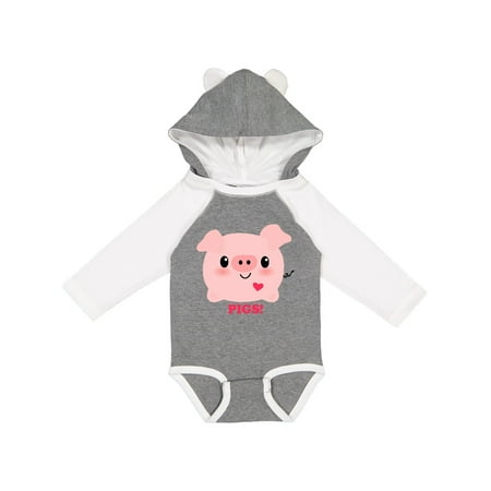 

Inktastic Kawaii I Love Pigs Gift Baby Boy or Baby Girl Long Sleeve Bodysuit
