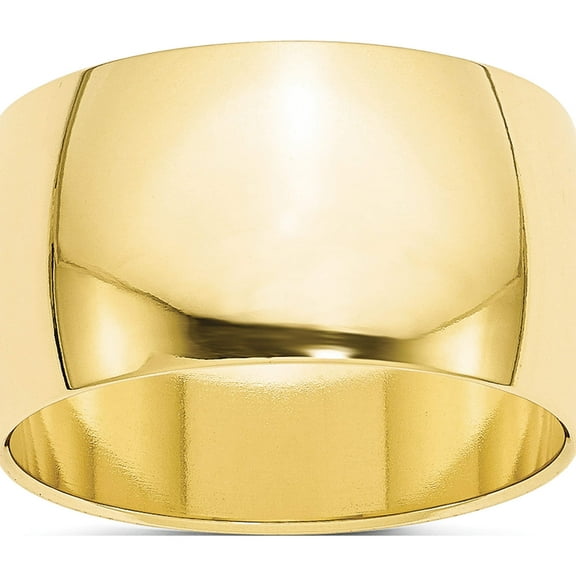 10K Yellow Gold 10Ky 12mm Half Round Band Size 4 Made In United States 1hr120-4