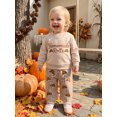 thumbnail image 6 of RUINIXCW Toddler Baby Boy Thanksgiving Outfit Fall Winter Clothes Homemade Rolls Letter Croissant Embroidered Long Sleeve Crewneck Sweatshirt and Plaid Pants Set, 6 of 9