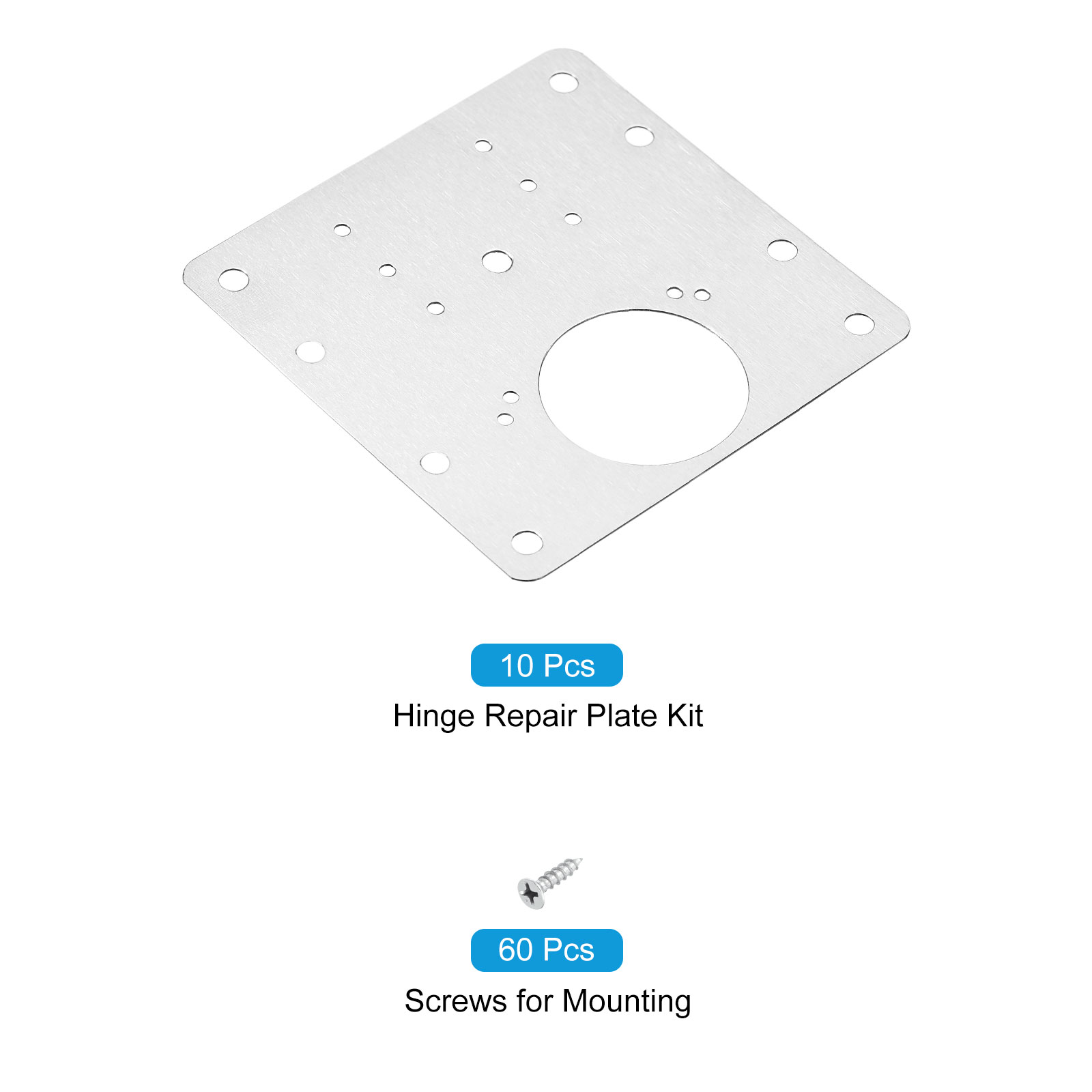 Unique Bargains Cabinet Hinge Repair Plate Screws Steel Brackets Cupboard 10 Set