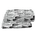 thumbnail image 4 of Nautical Foot Rest, Marine Theme Hand Drawn Monochrome Fishes Pattern in Sketchy Style, Non-Slip Backing Adjustable Ergonomic Memory Foam Leg Support for Office, Charcoal Grey and White, by Ambesonne, 4 of 5