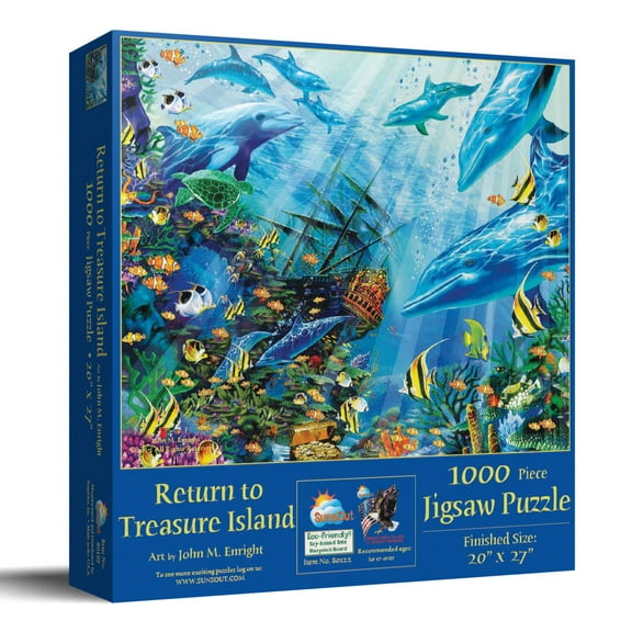 SUNSOUT INC - A Return to Treasure Island - 1000 pc Jigsaw Puzzle by Artist: John M. Enright - Finished Size 20" x 27" - MPN# 80122
