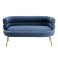 thumbnail image 2 of Polyester Leisure Sofa Accent Chair with a Sleek Design Modern Button Wingback Vanity Chair with Arms Upholstered Tall Back Desk Chair with Metal Legs for Living Room Bedroom Waiting Room(Navy), 2 of 8