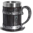 thumbnail image 1 of Advancent Taza de bebida de jugo de vino de acero inoxidable, reemplazo elegante Vintage, empuñadura vikinga, taza de resina para fiesta, Barra de herramientas, 1 of 6