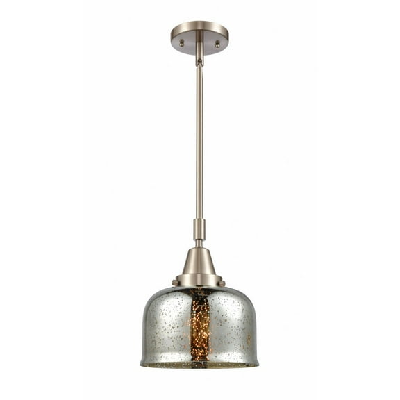 447-1S-SN-G78-Innovations Lighting-Bell - 1 Light Stem Hung Mini Pendant In Industrial Style-11.13 Inches Tall and 8 Inches Wide-Brushed Satin Nickel