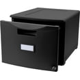 thumbnail image 3 of Storex One Drawer Mini File Cabinet with Lock, Legal/Letter, Black, 2-Pack, 3 of 7