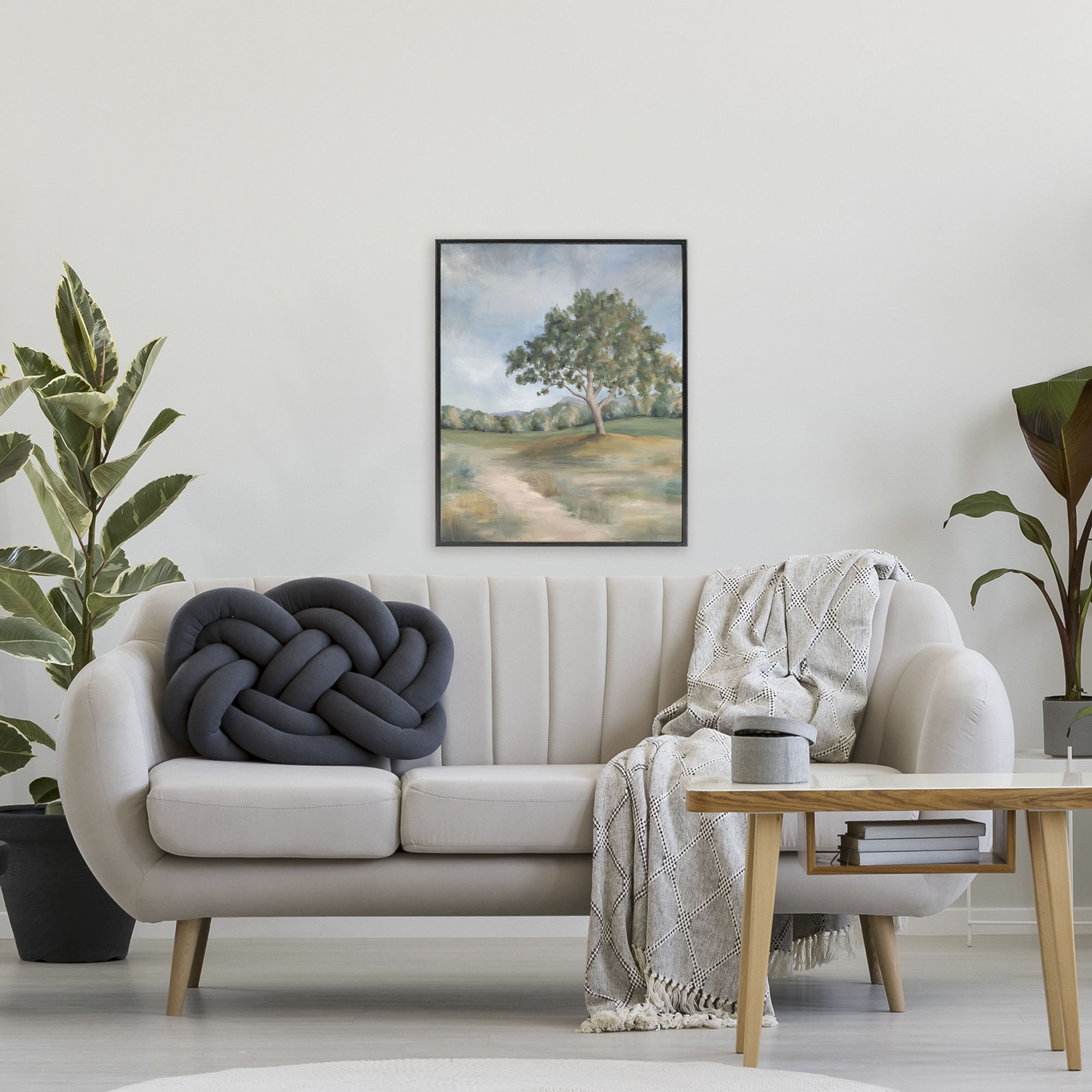 Countryside Tree Scenery Black Framed Giclee Art, design by Leah Noel Art