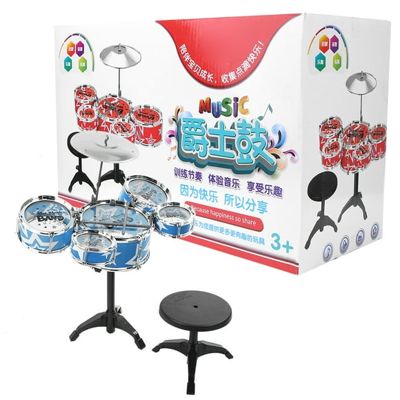 Musical Instrument Toy Kid Musical Toy Simulation Drum Set Simulation Jazz Drum Set Musical Instrument Toy For Infant Kid Early Educational Beginner LearningBlue