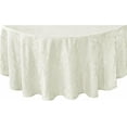 thumbnail image 2 of Newbridge Ivory Christmas Carol Holiday Noel Damask 70 inch Round Fabric Dining Tablecloth, 2 of 6