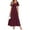 Wine Red, variant on PRETTYGARDEN Summer Dresses for Women Boho Swiss Dot Smocked Square Neck Short Sleeve Spring Wedding Guest Maxi Dress
