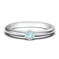 thumbnail image 1 of Bague Classique à Pierre de Naissance Sertie Clos - Topaze Bleue (Décembre), 1 of 4