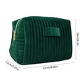 thumbnail image 3 of Large Embroidered Striped Velvet Cosmetic Storage Bag with High Capacity for Makeup Organizers and Travel Essentials, 3 of 5