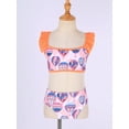 thumbnail image 3 of CHICTRY Kids Little Girls 2Pcs Mermaid Swimsuit Tankini Tops with Briefs Swimwear,Sizes 2-8 Pink Orange 3T, 3 of 7