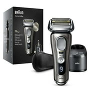 Braun Series 9 Pro 9465cc Rechargeable Wet Dry Men's Electric Shaver with Clean Station, Noble Metal