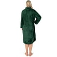 thumbnail image 3 of PAVILIA Womens Housecoat Zip Robe, Sherpa Zip Up Front Robe Bathrobe, Fuzzy Warm Zipper House Coat Lounger for Women Ladies Elderly with Pockets, Fluffy Fleece Long - Emerald Green (Large/X-Large), 3 of 10
