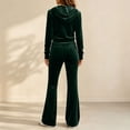 thumbnail image 5 of Kyntgho Women's 2 Piece Velour Tracksuit, Full Zip Hooded Jacket and Wide Leg Pants, Long Sleeve Casual Lounge Set, 5 of 7