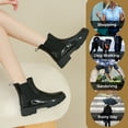 thumbnail image 3 of AUXDIQ Short Rain Boots Women Waterproof Ankle Garden Shoess Rubber Chelsea Boots, Black, 8.5 US, 3 of 6