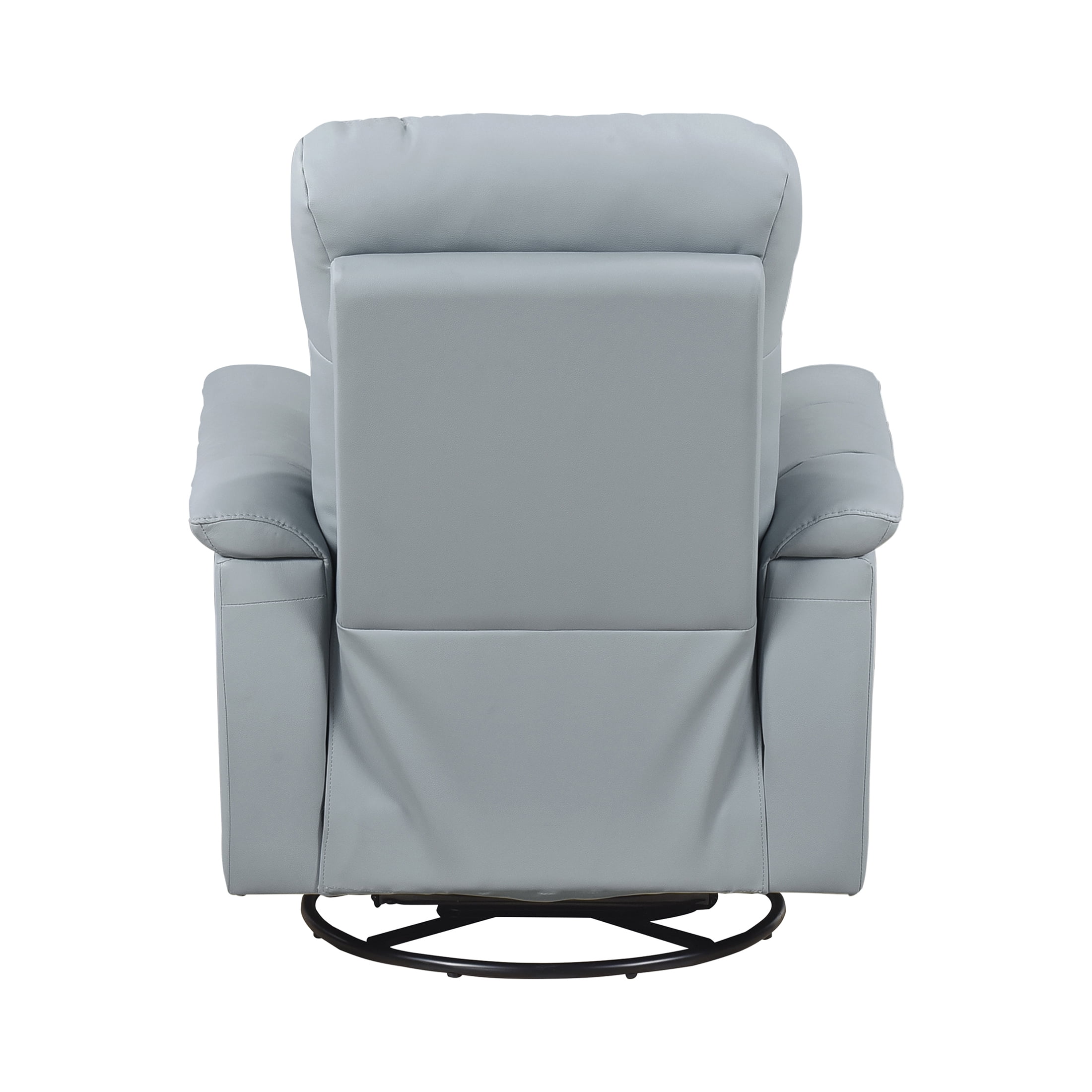 OakvillePark Willowmar Leather Match Swivel Glider Recliner Chair, Blue