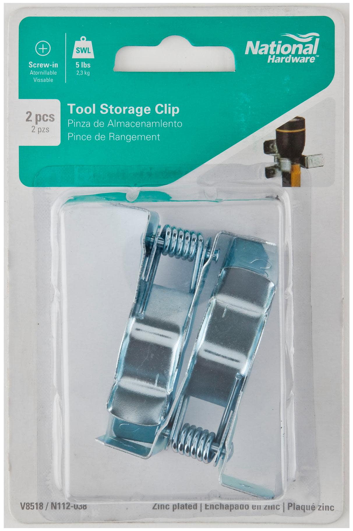 NATIONAL MFG/SPECTRUM BRANDS HHI ZN Tool Stor Clip N112-038