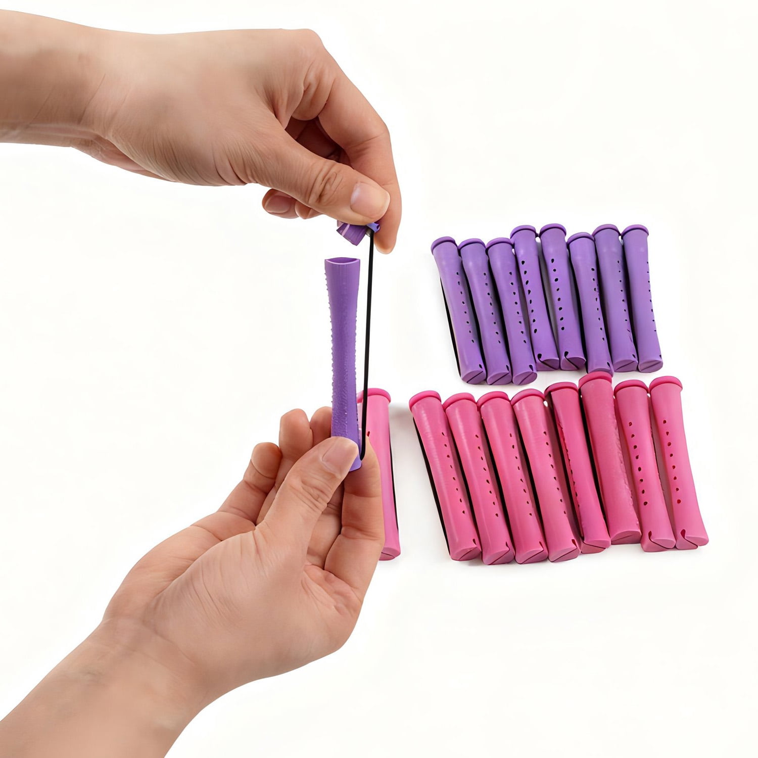 Equate Perm Rods 18 Count Pink and Purple Ventilated Curling Rods