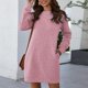 thumbnail image 4 of Vestido de manga larga Prolriy para mujer, cuello redondo, manga larga, suéter para mujer, vestido de cintura, vestidos de mujer, rojo 3 S, 4 of 4