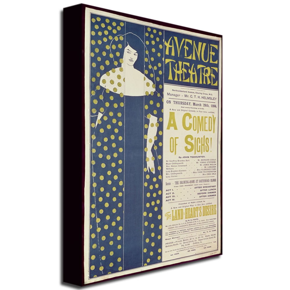 Trademark Art "A Comedy of Sighs" Canvas Wall Art by Aubrey Beardsley