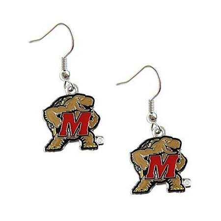 - Maryland Terps Terrapins Dangle Logo Earring Set Ncaa Charm Gift