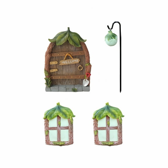 ACDANC Fairy Door and Windows for Trees/ Home Miniature Window and Door /Yard Garden Sculpture/ Miniature Fairy Garden/ Accessories
