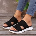 thumbnail image 7 of USSUMA Slippers for Women Indoor Women's Fashion Casual Summer New Hollow Sandals Wedge Heel Fish Mouth Thick Bottom Slippers Beach Pool Slide Sandals, 7 of 7