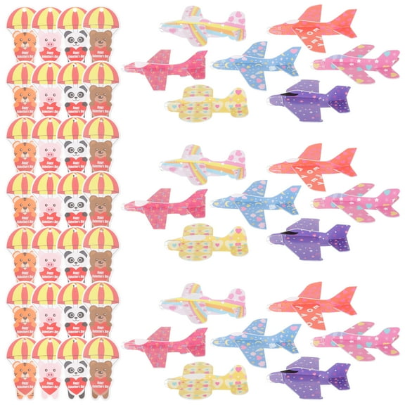 WORGEOUS Foam Airplane Greeting Card Set for Kids, 11x11cm, Fun Craft and for Children