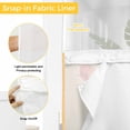 thumbnail image 3 of No Hook Shower Curtains with Snap-in Liner Set, Ladybugs Eucalyptus Waterproof Hotel Style Bathroom Shower Curtain, Spring Botanical Leaves Yellow Breathable Mesh Top Window Bath Curtains 72''x72'', 3 of 9