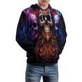 thumbnail image 5 of Halloween Colored Skull Men's Women Vintage 3D Hooded Sweatshirt - All-Season Loose Fit Streetwear, 5 of 6
