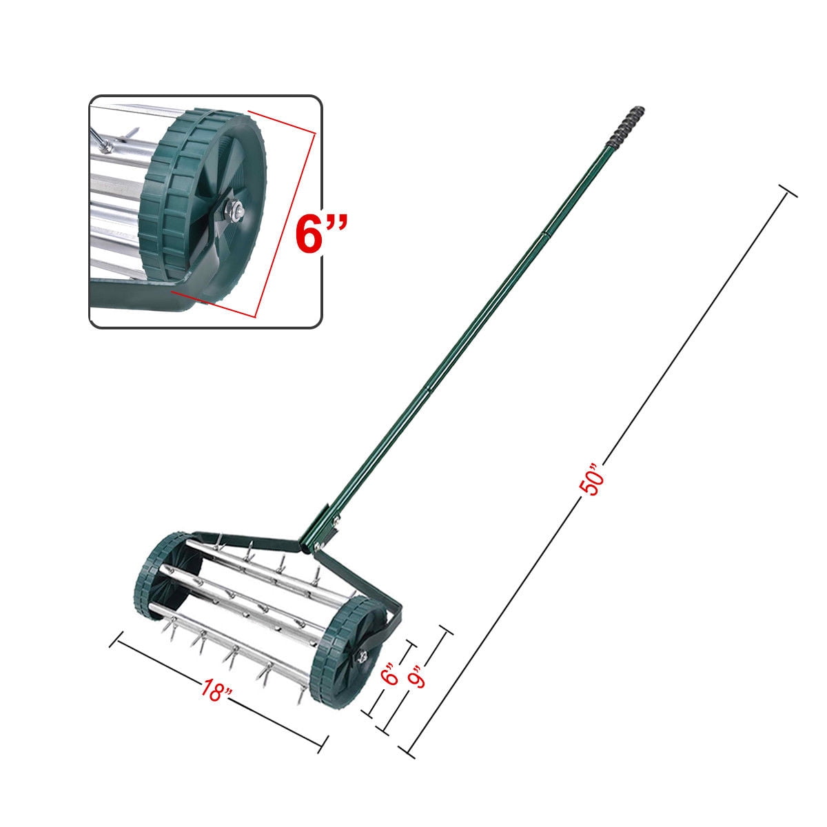 Gymax Rolling Garden Lawn Aerator Roller Home Grass Steel Handle