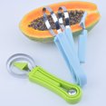 thumbnail image 5 of profesional 4 en 1, cortador de sandía de acero inoxidable, juego de herramientas para tallar frutas, cuchara para frutas, removedor de semillas, cuchillo de sandía para frutas (2 piezas), 5 of 5