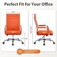 thumbnail image 4 of Vyrox Modern Office Chair, Mid-Back Faux Leather Swivel Reception & Conference Chair， Ergonomic Swivel Chair with Arms, Orange, 4 of 7