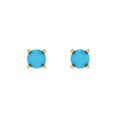 thumbnail image 3 of Clara Pucci 0.5Ct Turquoise Round Cut VVS1 Push Back Stud 18k Solid hypoallergenic Gold Designer Earrings For December, 3 of 7