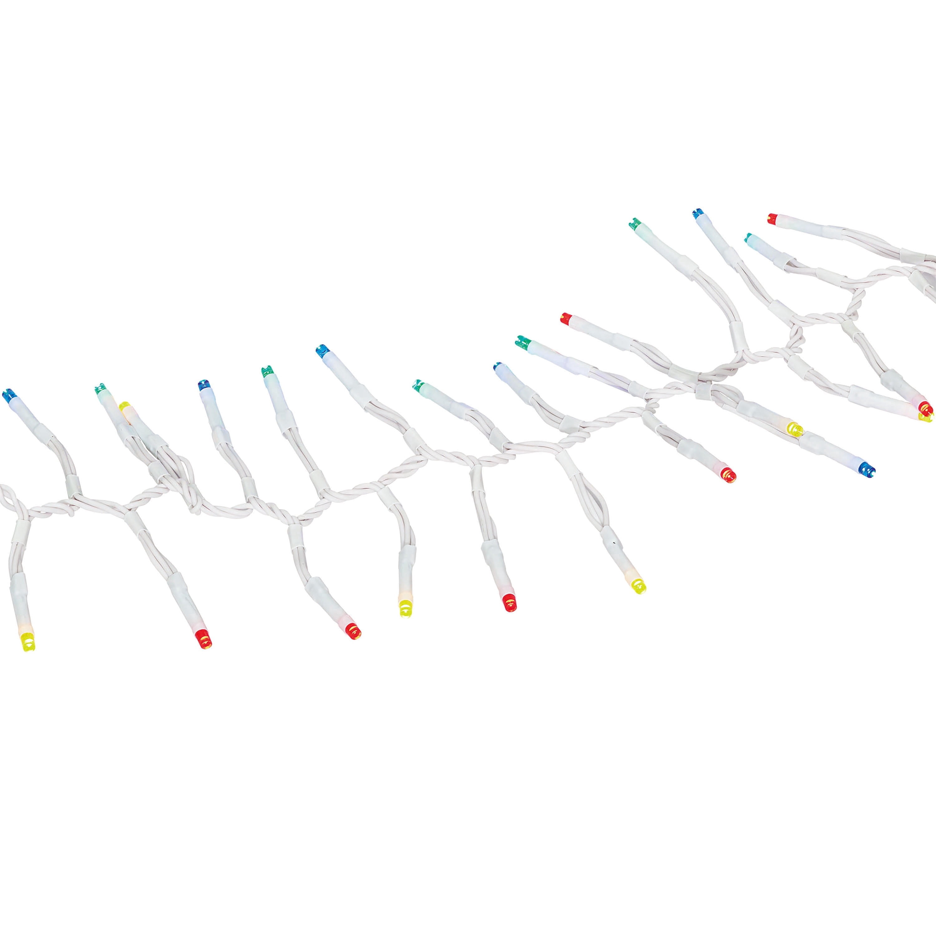 Indoor/Outdoor 200-Count LED 8-Function Micro Christmas Garland Lights, Multicolor, White Wire, 9', by Holiday Time