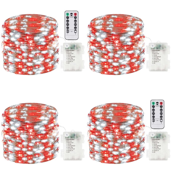 Luces de Hadas con Cadena Albelt 4 Paquetes 10m 100 LED a Batería