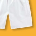 thumbnail image 5 of NAISIBABY Boys School Uniform Shorts, Cotton with Pockets Elastic Waist Kids Flat Front Pull-On Shorts White 15T, 5 of 5