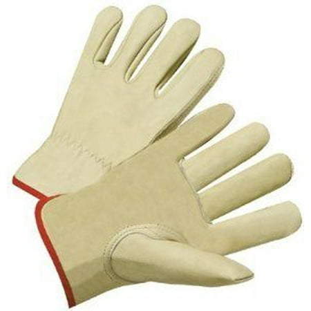 - 4000 Series Driver Gloves, Premium Grain Cowhide, Medium, Unlined, Tan