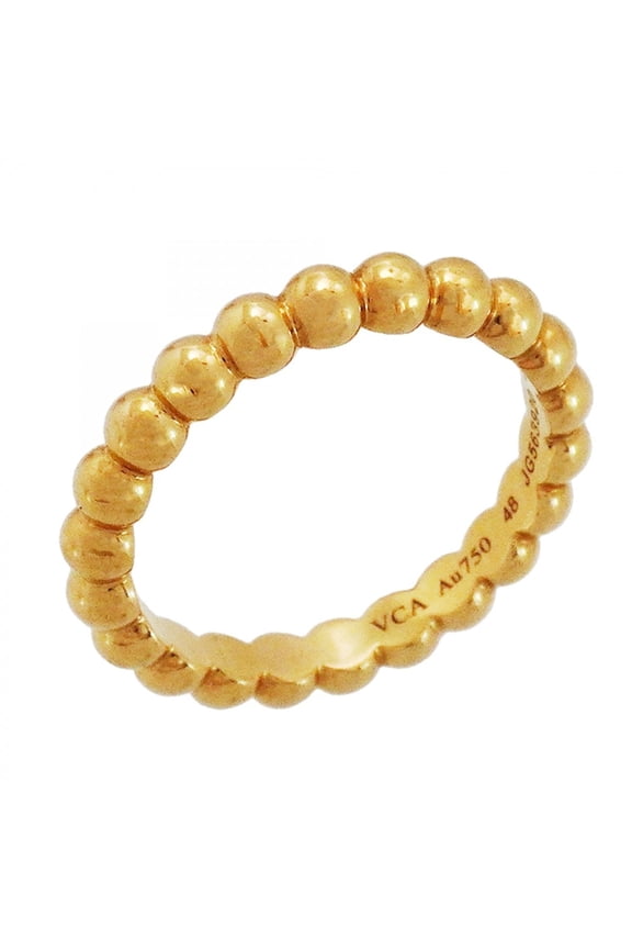 Pre-Owned Van Cleef & Arpels Perlee Medium Ring, 18K Yellow Gold, Size 48, Women's