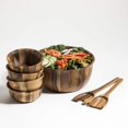 thumbnail image 4 of Kalmar Home 11-Inch Acacia Wood Large Soro Salad Bowl with 4 Individuals, 4 of 6