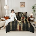 thumbnail image 4 of Feelyou Tribal Sheep Skull Queen Comforter Set for Boys, Retro American Flag Bedding Sets, Southwestern Reversible Bedding Comforter Set, Microfiber Bedroom Decor, 3pcs, 4 of 8