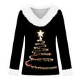 thumbnail image 4 of NMMUED Womens Christmas Shirts Christmas Vacation Shirts Thanksgiving Shirts for Women Christmas T Shirts V Neck Tops for Women Christmas Tree Shirt Womens Tops Casual Black S, 4 of 4