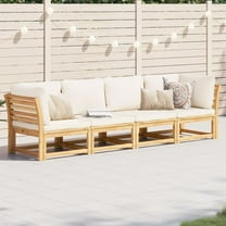 vidaXL 4 Piece Patio Lounge Set with Cushions Solid Wood Acacia