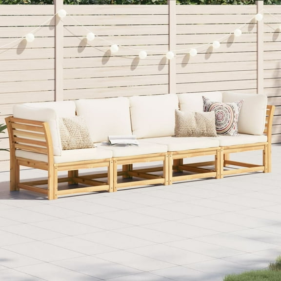 vidaXL 4 Piece Patio Lounge Set with Cushions Solid Wood Acacia