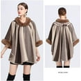 thumbnail image 4 of Women's Faux Fur Shawl Wrap Poncho Ruana Cape Open Front Cardigan Warm Cape Sweater Cloak, 4 of 12